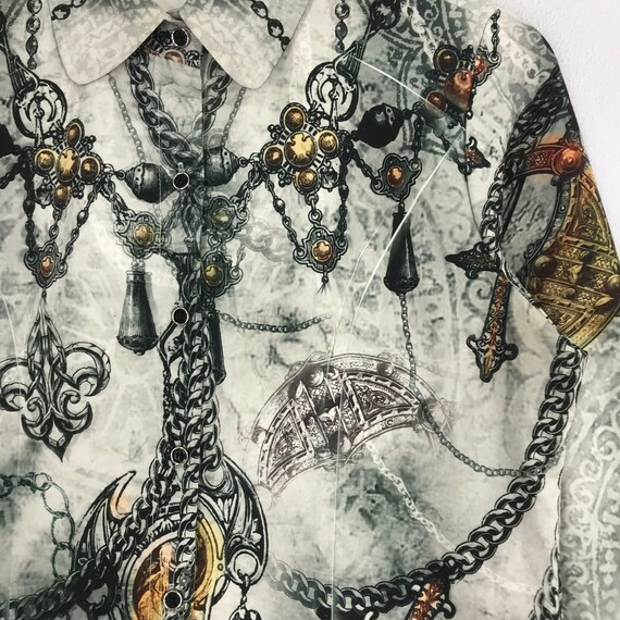 Vintage 90s Novelty Baroque Silk Shirt Buttondown… - image 5