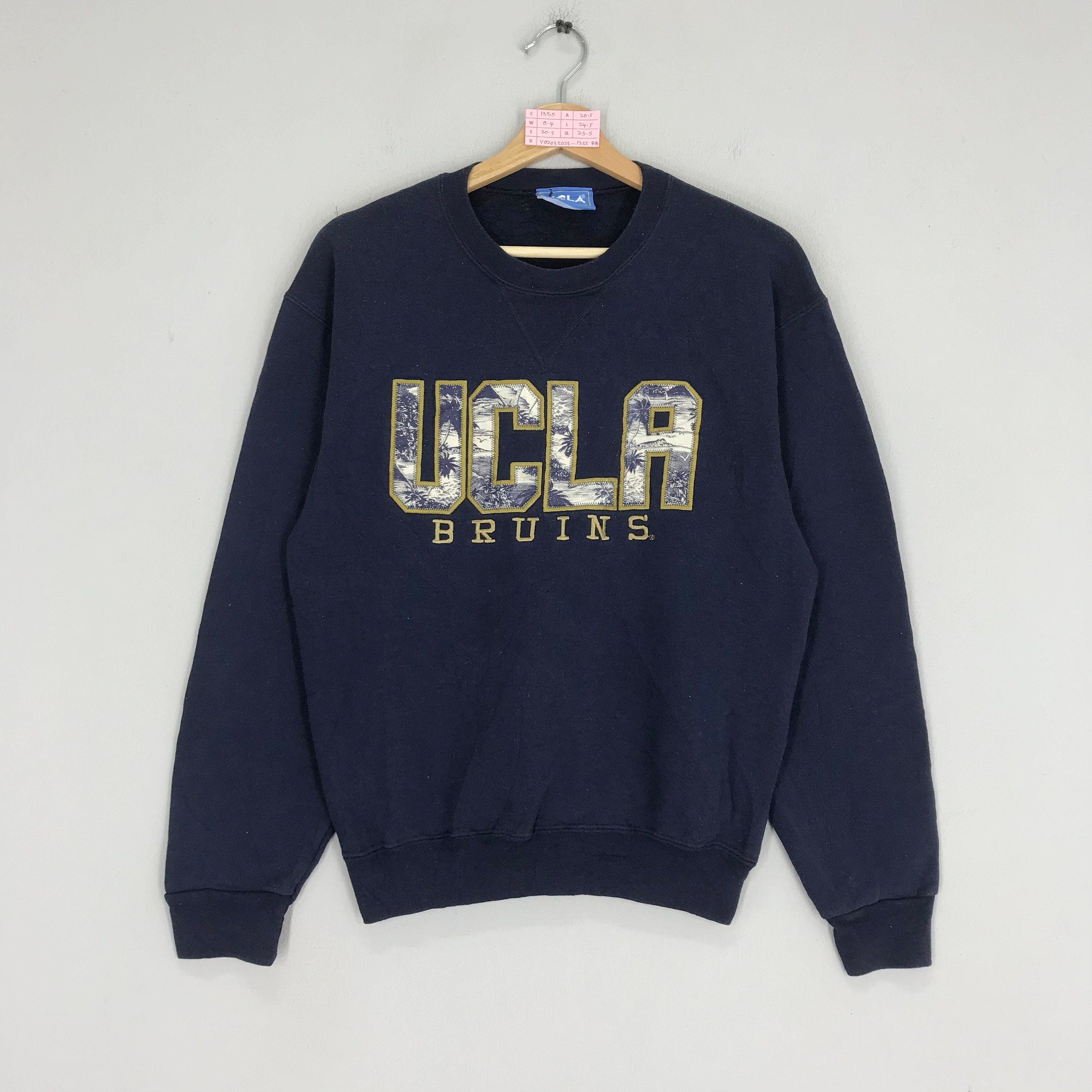 UCLA BRUINS BIG COTTON CREW NECK SWEATSHIRT SWEATER BlUE EMBROIDERED SIZE S