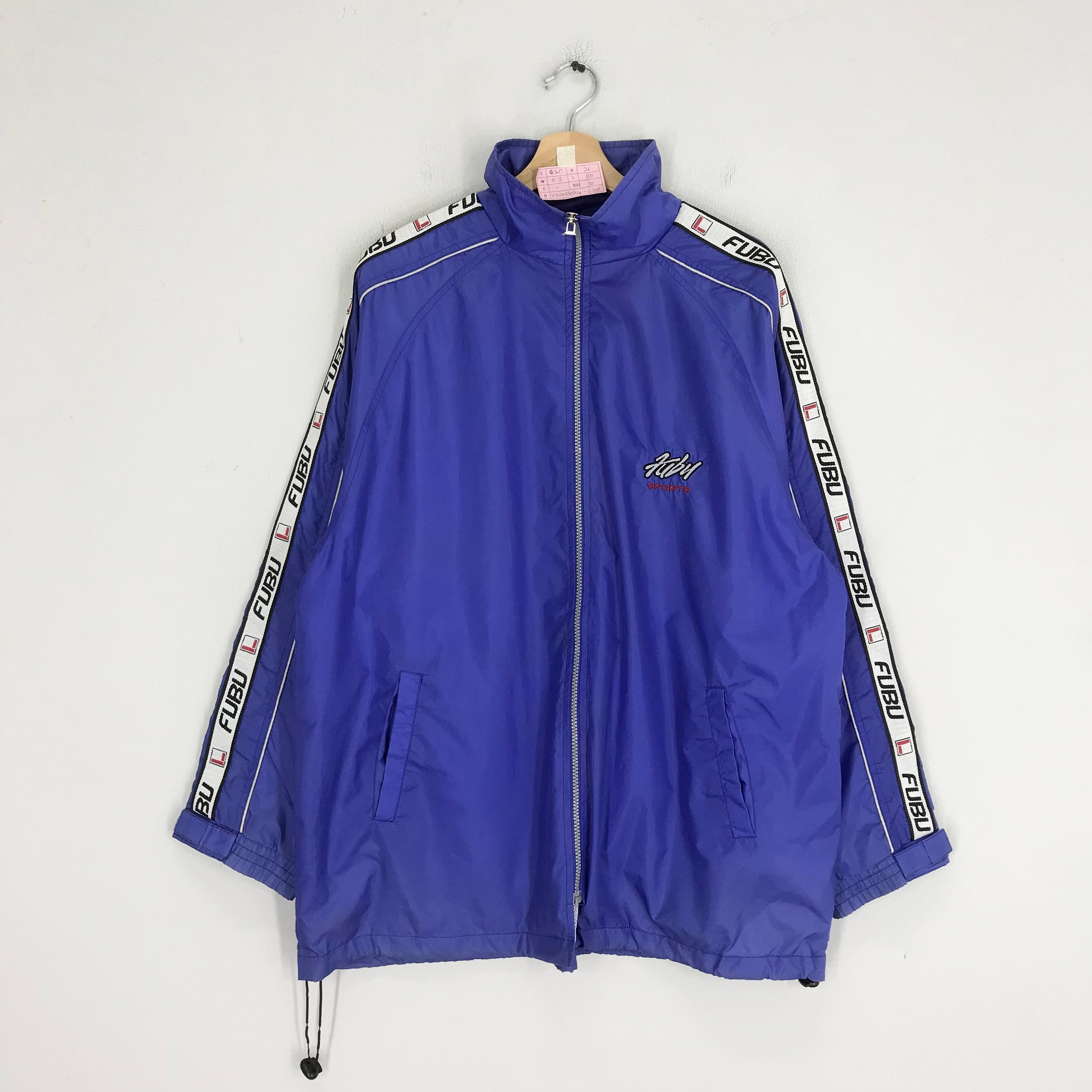 Vintage 90's Fubu Windbreaker Zipper Jacket Blue Large Fubu Vintage 90's Fubu Windbreaker Zipper Jacket Blue Large Fubu