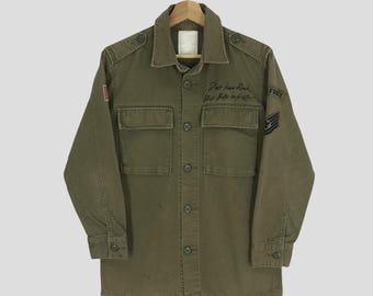Vintage Avirex Ltd Olive Green Button Down Shirt Small Avirex Tactical Double Pocket Style Workwear Oxford Shirt Outfits Avirex Usa Size S