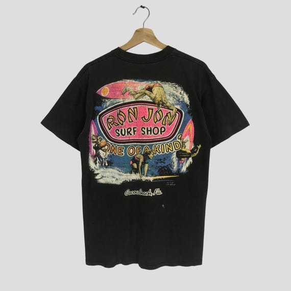 トップス 90s RON JON Tee SURF CRUISER Vintage 90's Ron Jon Surf Shop Surfing Black Tshirt Medium