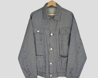 Vintage Sugar Cane Hickory Stripes Jelt Denim Jacket Medium Sugar