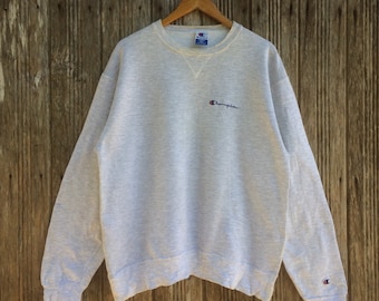 Vintage Champion Embroidery Logo Sweatshirts Unisex Large size