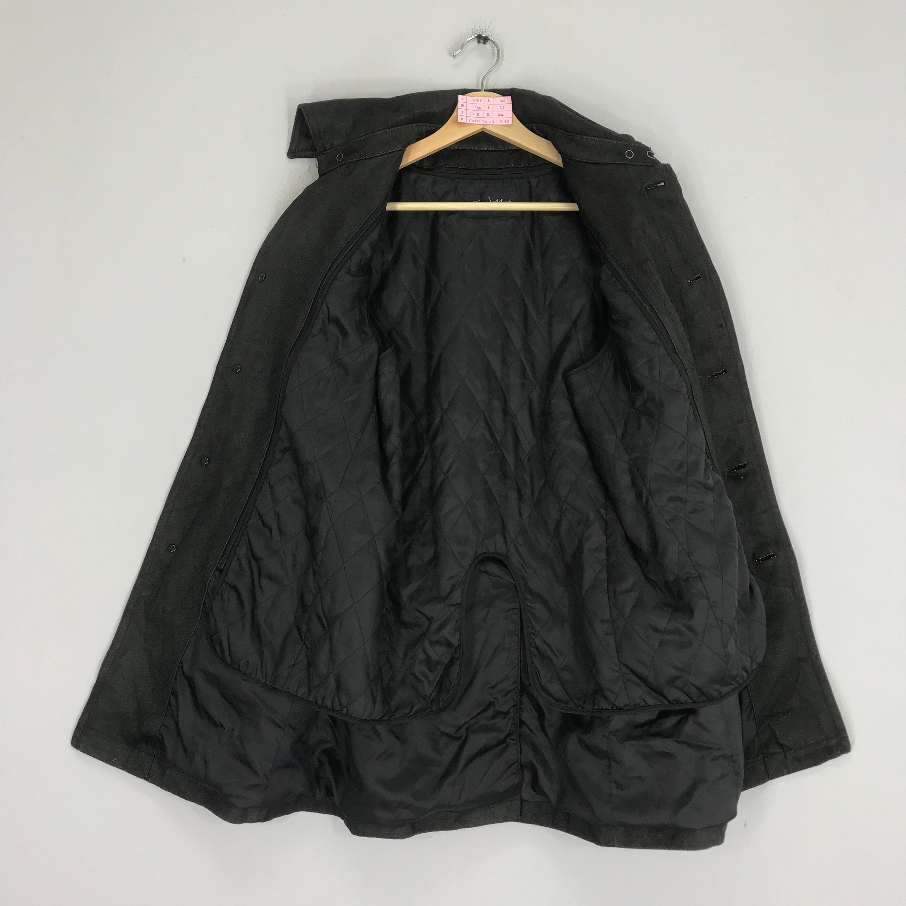 Vintage Tornado Mart Japanese Brand Black Trench Coat Xsmall