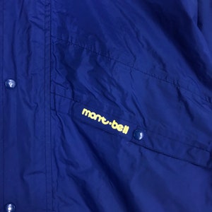 Vintage Montbell Sportswear Blue Waterproof Windbreaker Jacket Hoodie Montbell Zipper Jacket Size M zdjęcie 4