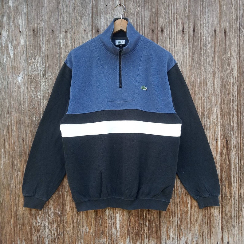 Rare Lacoste Sports Embroidery Logo Half Zipper Sweatshirts - Etsy