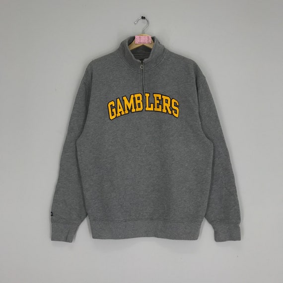 Vintage Jansport Gamblers Embroidery Logo Sweater Gamblers Half Zipper Sweatshirts Size L Etsy
