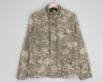 Vintage 90s Floral Print Denim Jacket Outerwear Floral Jacket Casual Coat Size M