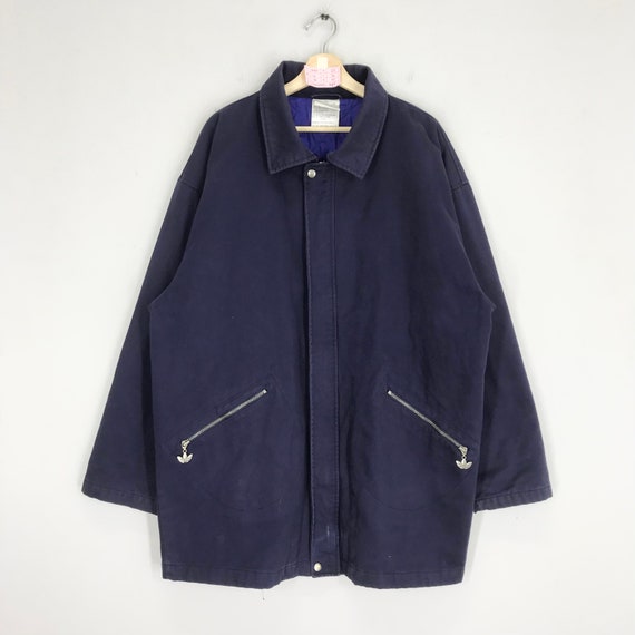 Buy Vintage 90s Adidas Trefoil Blue Jacket Large Adidas Sportswear
