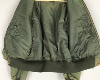 Vintage 90s US Air Force Faded Green Flight Bomber Jacket