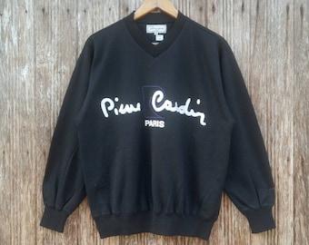 Rare!! Pierre Cardin Paris Embroidery Style Big Logo Sweatshirts Crewneck Size M