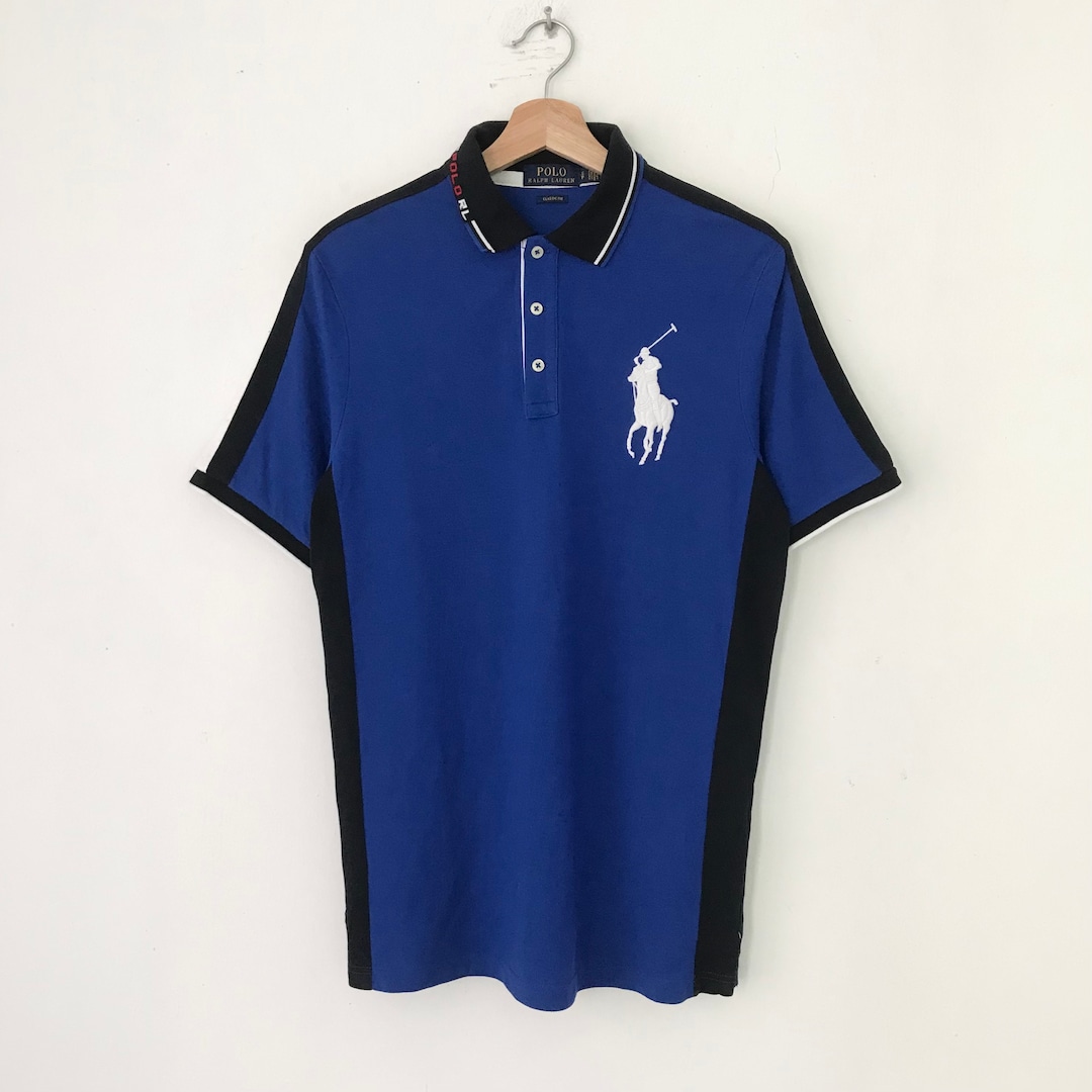 【Ritsu】Polo by Ralph Lauren ポロシャツ XL Vintage Polo Ralph Lauren Blue Rugby Shirt Small Polo Pony Ralph