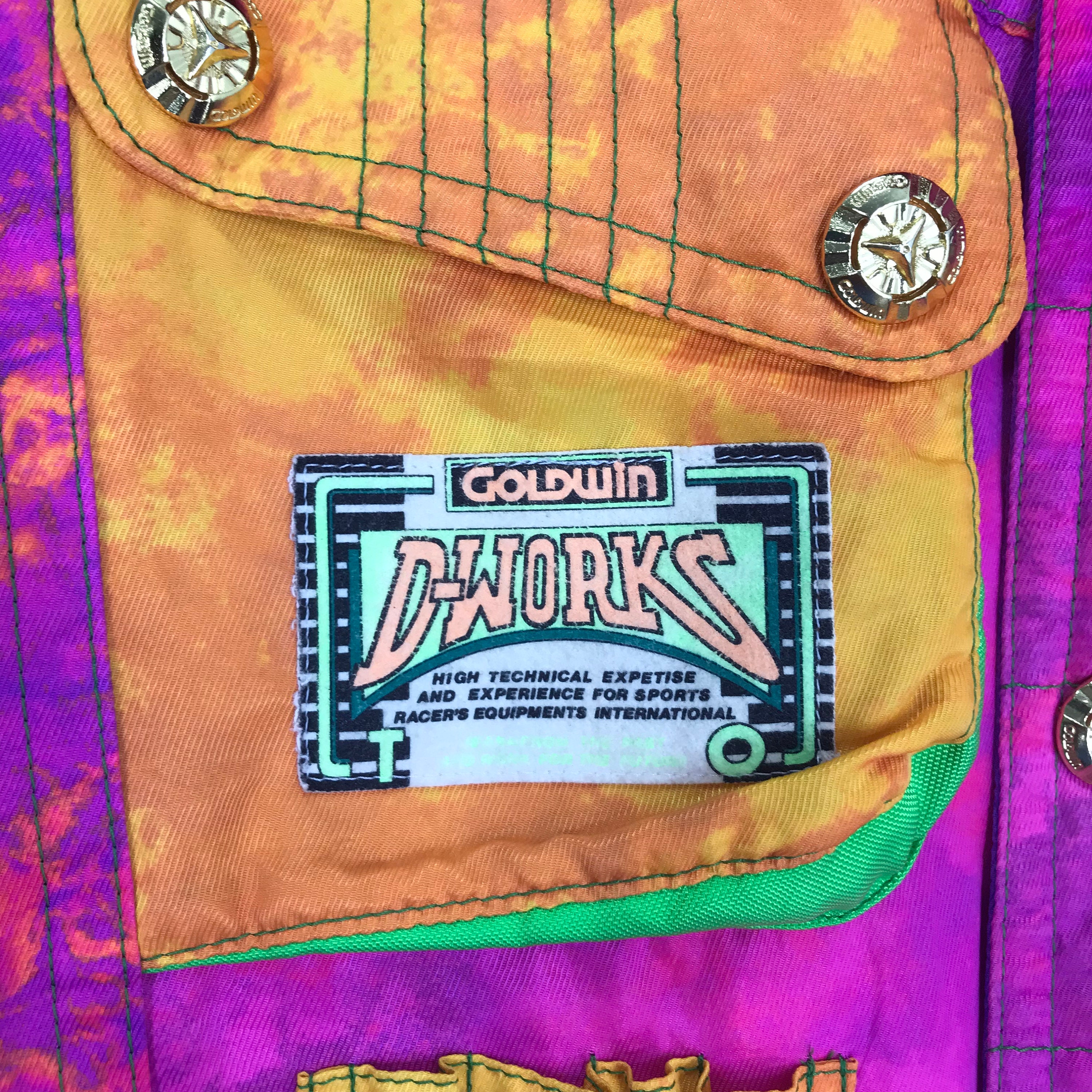 Vintage 90's Goldwin Bomber Ski Jacket Hoodie Colorblock Goldwin