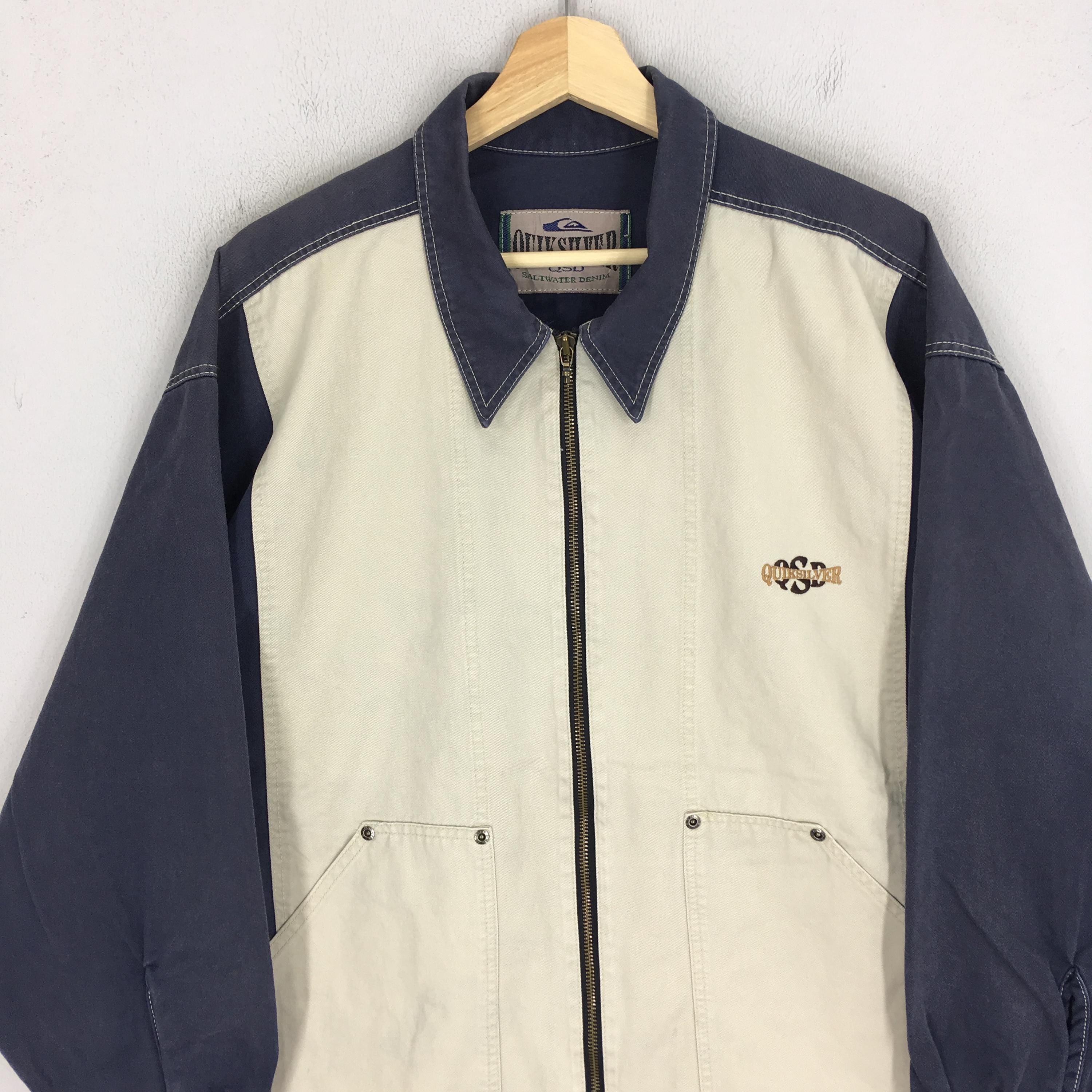 Vintage 90s Quiksilver Saltwater Denim Jacket Xlarge Quiksilver