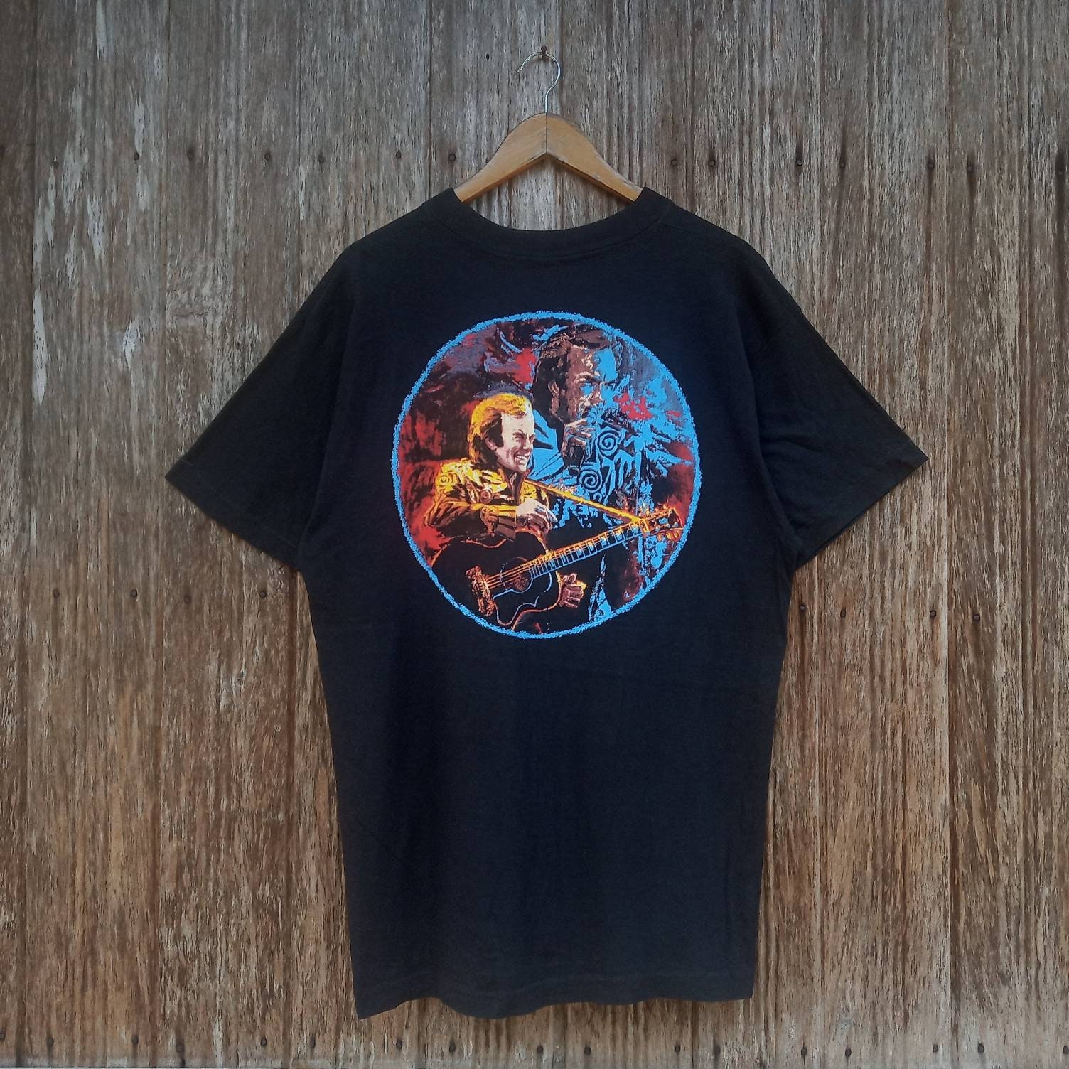 【USA製】90s Neil Diamond 92-93 総柄tシャツ XL Vintage 90s Neil Diamond Shirt Mens L/XL I Am I Said Concert Tour