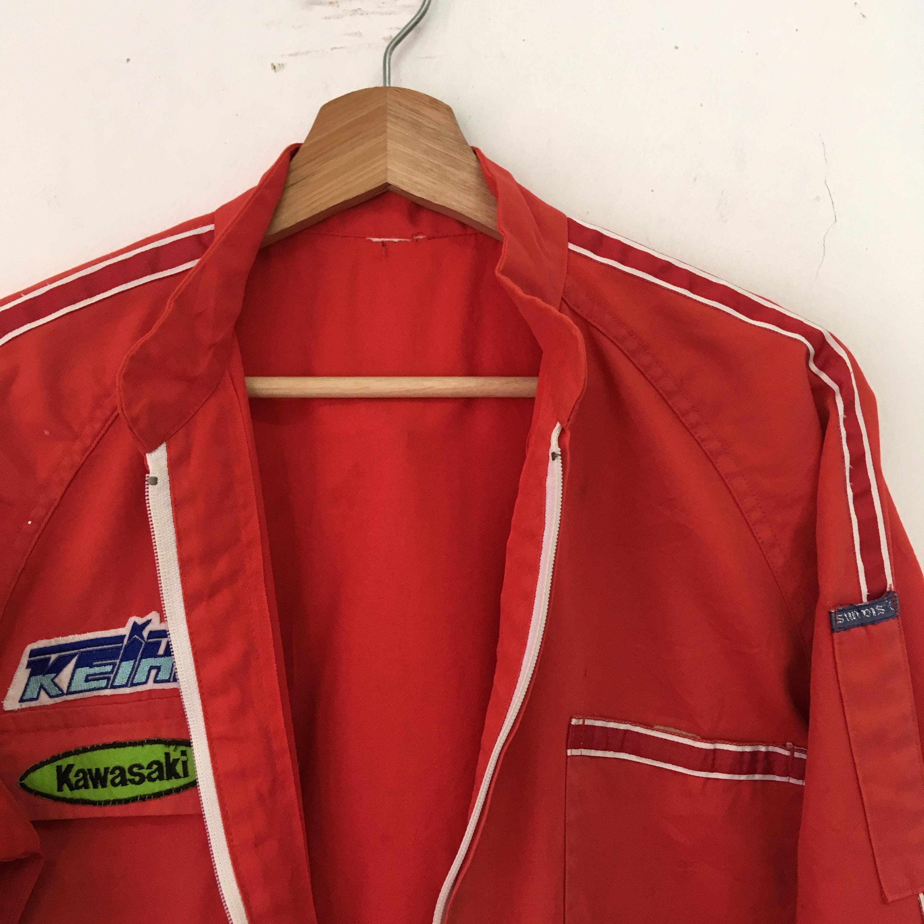 オーバーオール euro vintage 80s 90s Vintage 90s Distressed Kawasaki Japanese Red Coveralls