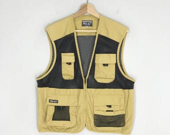 Gilet Utilitaire Vintage The Vest Expert Pêcheur Beige Taille M Multi Poches