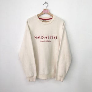 Vintage Sausalito Sweatshirt Sausalito Spell Out Big Logo Sweater Sausalito Crewneck Sausalito City California Pullover Jumper Size M