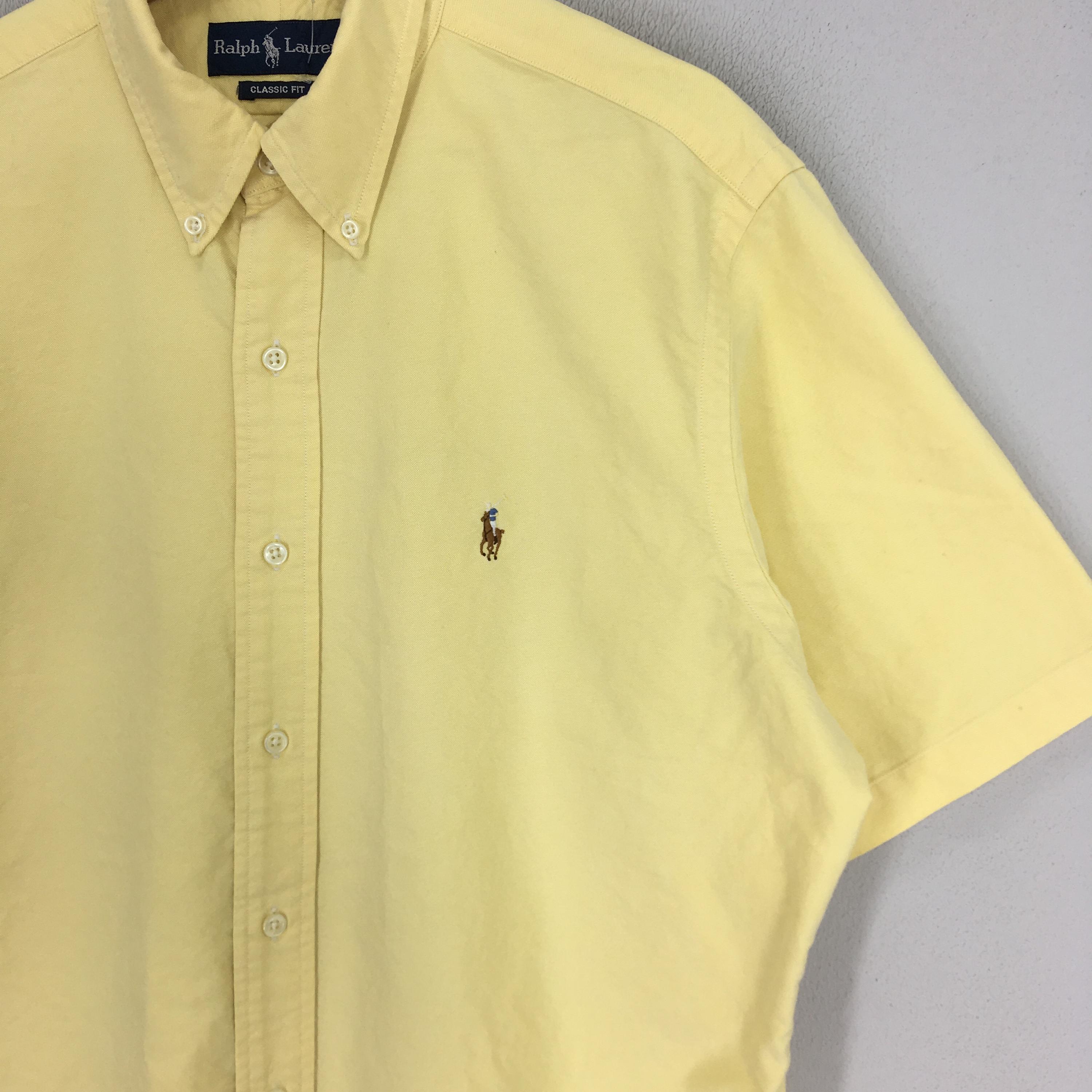 Vintage Polo Ralph Lauren Yellow Button Down Shirt Large Polo