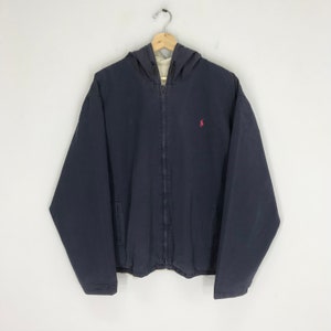 Vintage Polo by Ralph Lauren Blue Reversible Jacket Hoodie Large Vintage Polo by Ralph Lauren Blue Reversible Jacket Hoodie Large