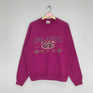 Vintage Florida Orlando Sweatshirt Large Florida Orlando Crewneck Pink Florida City Usa State Sweater Pullover Size L