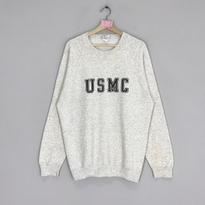 Vintage USMC Marine Corps Sweatshirts United States Marine Corps Sweater Usmc Logo Crewneck Usmc Pullover Military US Marine Jumper Size L