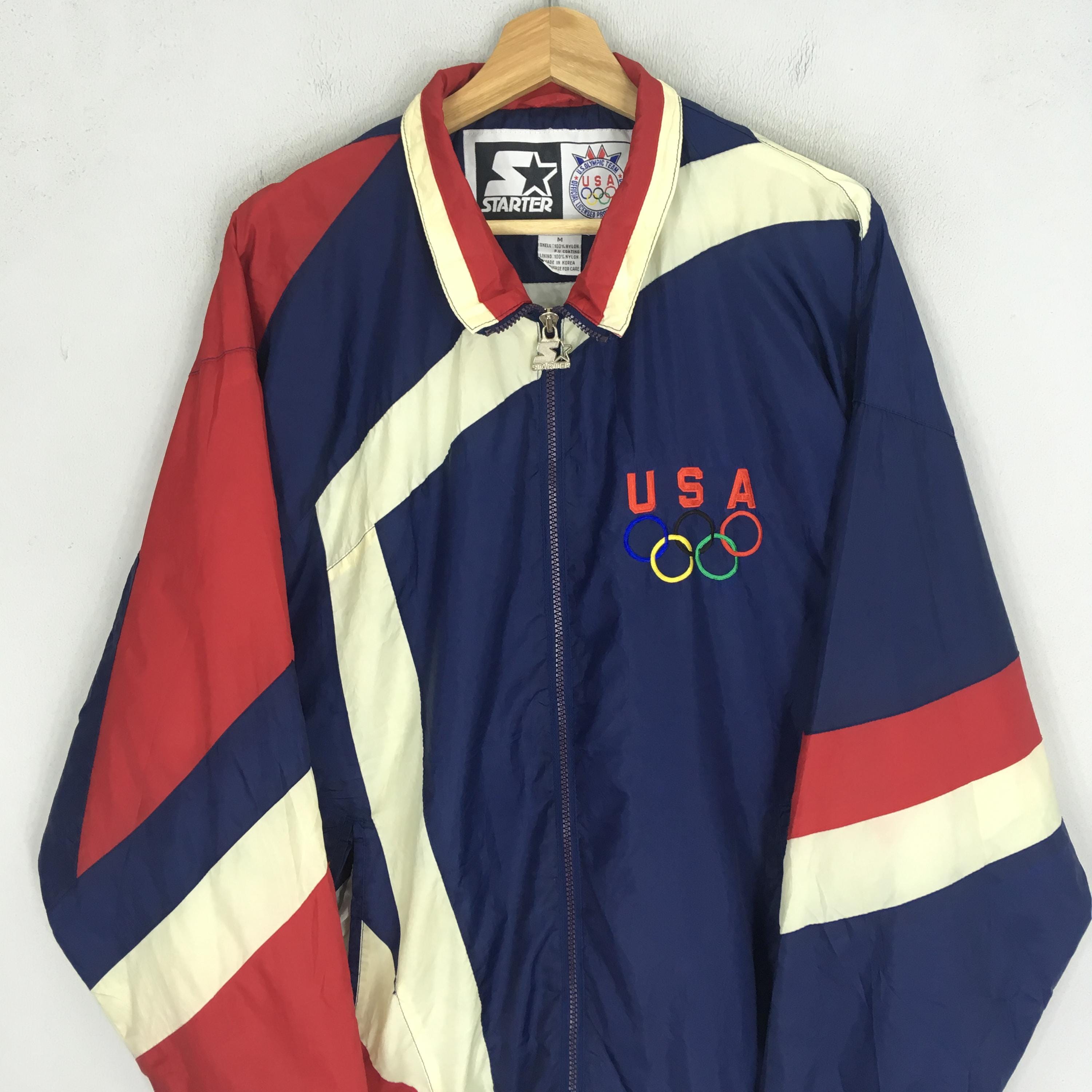 Vintage 90's Starter USA Olympic Team Jacket Colorblock Xlarge