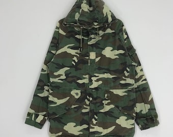1980s Camo Parka Camouflage US Army Military M-65 Field