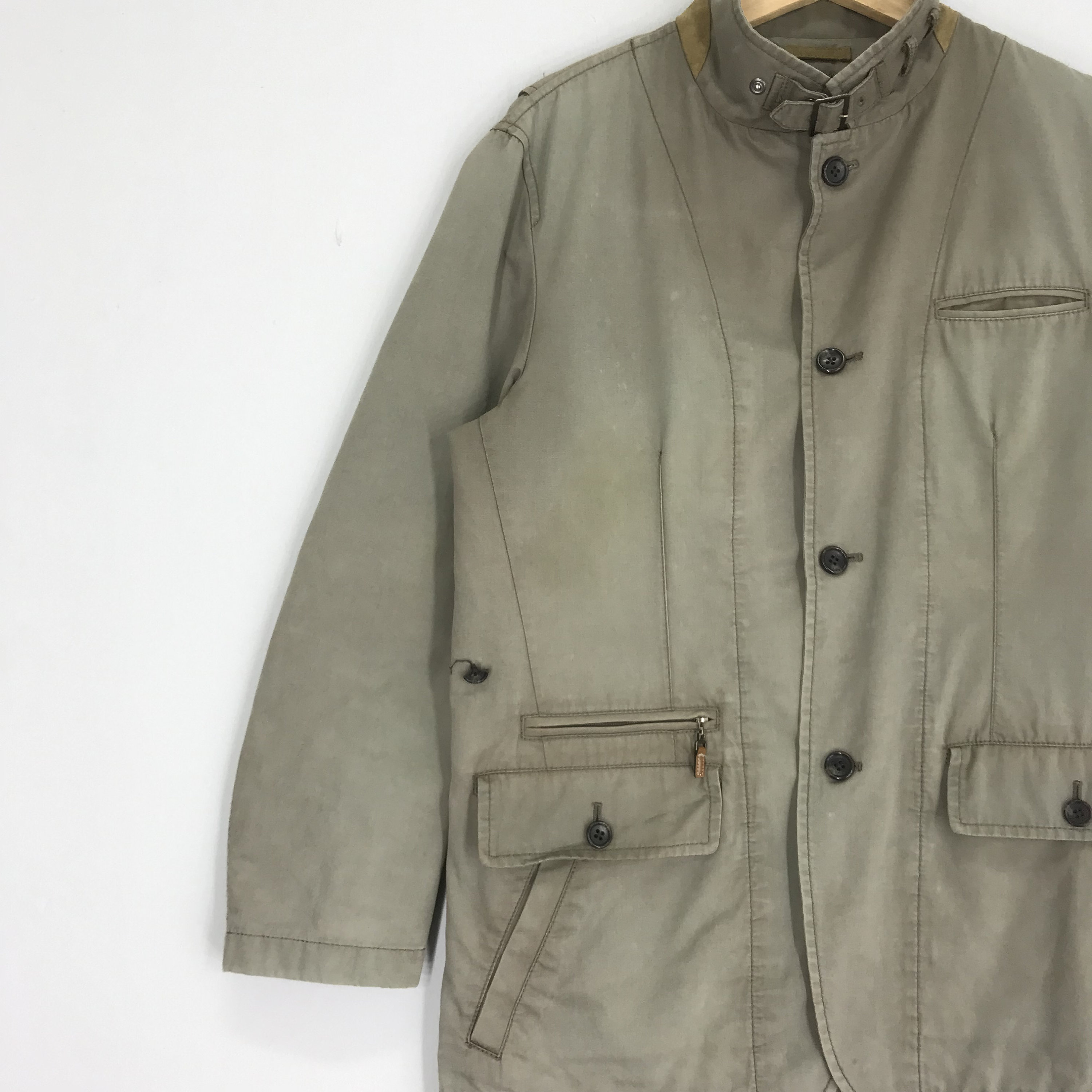 Vintage Japan Utility Button Down Jacket Casual Frenchwork