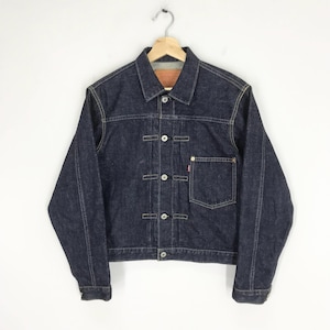 Vintage Levis Big E Denim Type 1 Jeans Trucker Jacket Levis Jeans LVC Japan Jacket Indigo Blue Redline Selvedge Levis Buckle Jacket Size 36