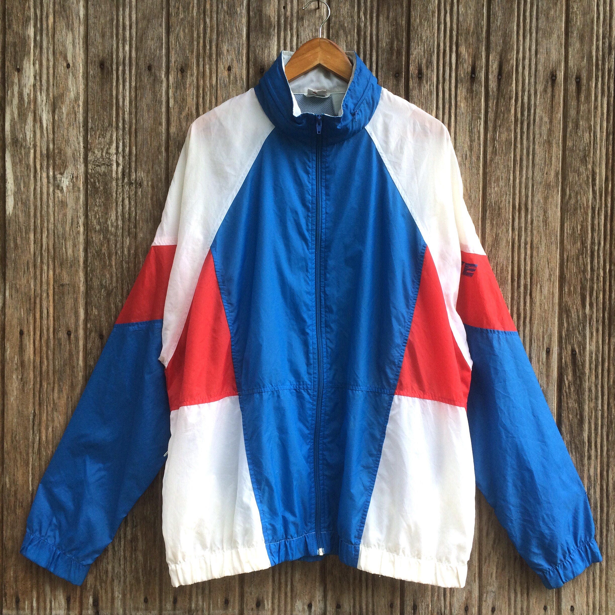 Rare!! Vintage Nike Grey Tag Windbreaker Jacket Colourblock Style Nice Design