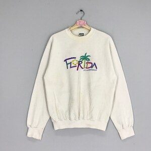 Vintage Florida Sweatshirt Florida State Crewneck Florida Beach Sweater Florida State Print Pullover Size L