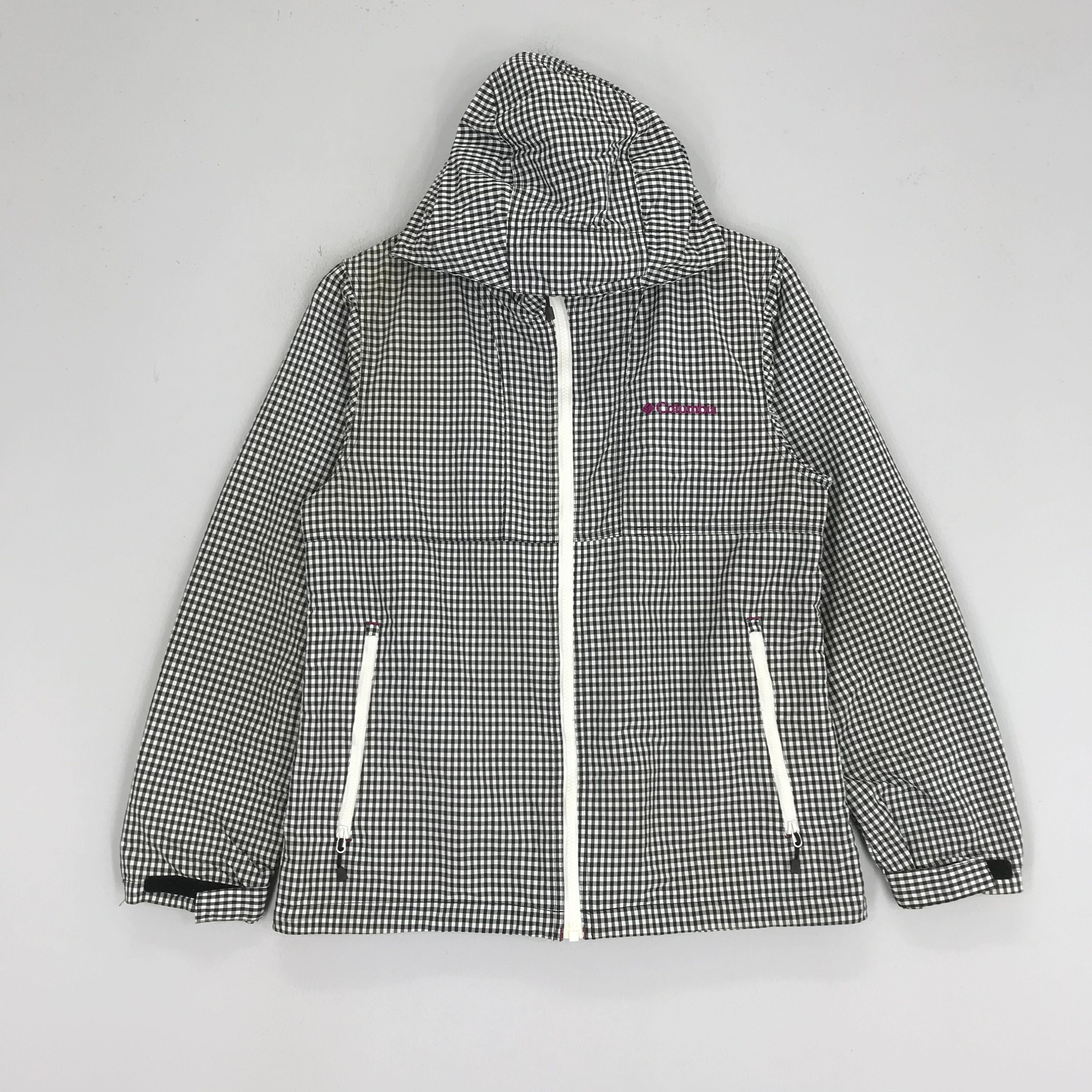 Columbia Sportswear Sweater Zipper Hoodie Checkered Jacket 