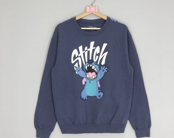 Rares !! Sweatshirts Lilo Stitch Disney dessin animé ras du cou Sweat-shirt Disney dessin animé Stitch Pull taille M