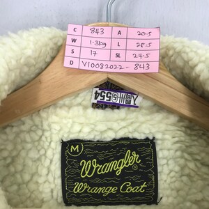 Vintage Wrangler Wrange Blue Chore Denim Jeans Jas Denim Jas Sherpa Voering Wrangler Jeans Werkkleding Jas Knopen Maat M afbeelding 10