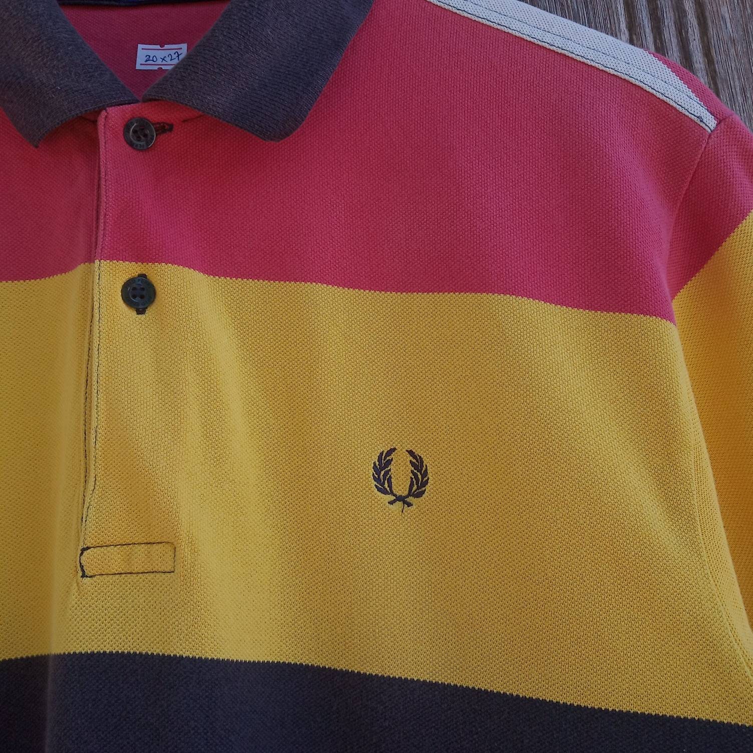 FRED PERRY Sportswear Colourblock Polo Shirt Embroidery Logo FRED PERRY Sportswear Colourblock Polo Shirt Embroidery Logo