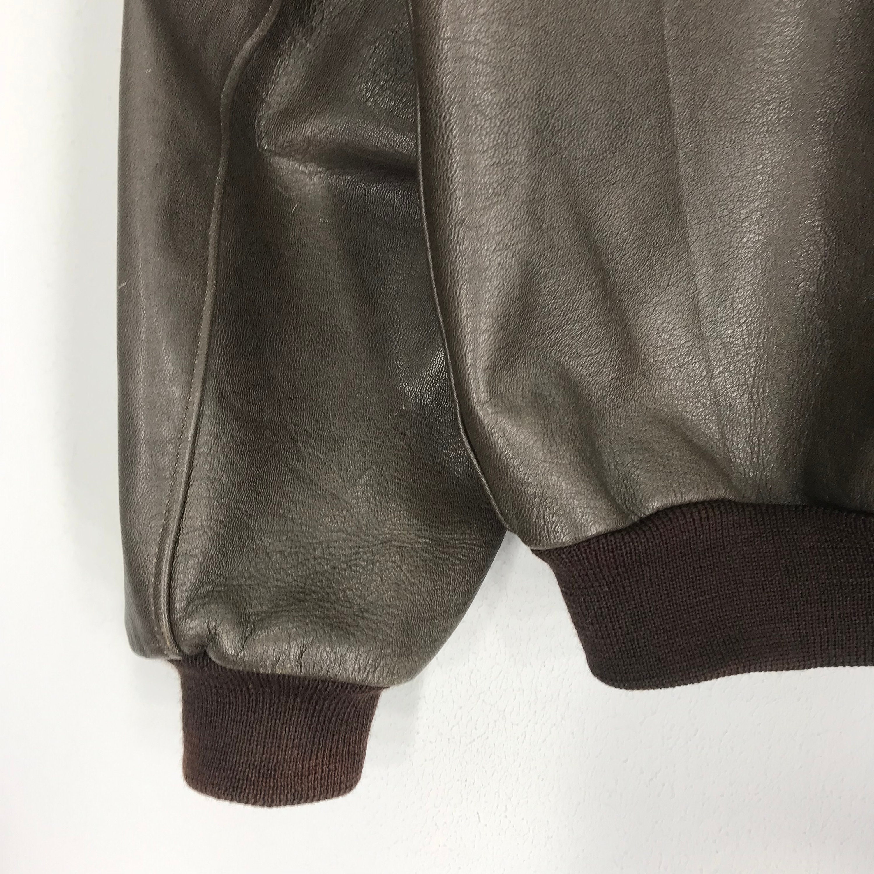Vintage 90's LL Bean Usa Leather Jacket Double Pocket LL Vintage 90's LL Bean Usa Leather Jacket Double Pocket LL