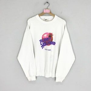 Vintage New York Sweatshirt Xlarge New York Hollywood Spell Out Logo Sweater New York Crewneck New York Pullover Big Logo New York Size XL