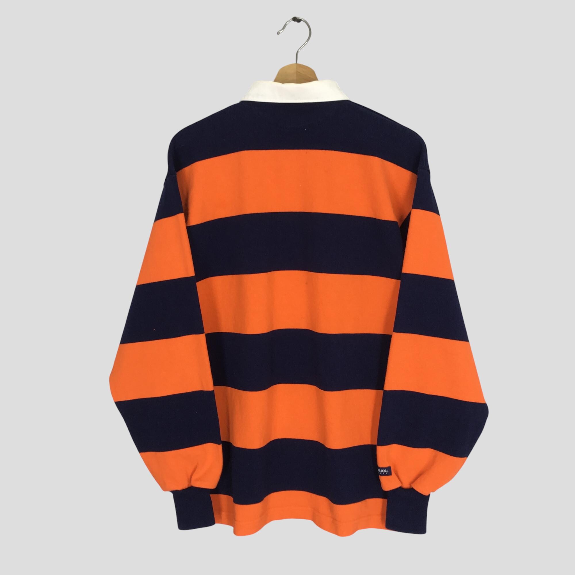 ウェア USED BARBARIAN RAGUBY WEAR BARBARIAN RUGBY WEAR Rugby Shirt Men's Black Yellow Striped