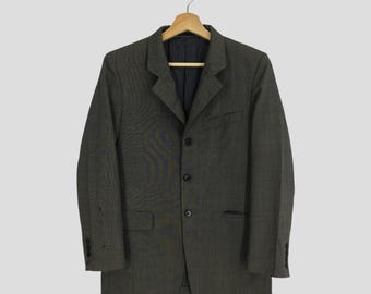 Cappotto blazer grigio scuro vintage AAR Yohji Yamamoto, modello Small Y's, da uomo, stile giapponese, con bottoni, stile casual, cappotto Yohji Yamamoto, stile giapponese, taglia S