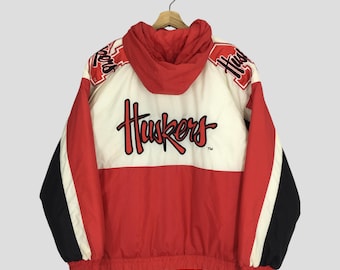 Vintage 90s Nebraska University Huskers Apex One Sharktooth Puffer