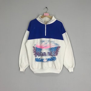 vintage Niagara Falls Canada pull demi fermeture éclair pulls taille L