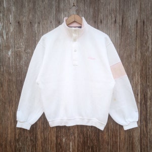 Wilson Sport Half Snap Button Big Logo Wilson On Sleeve Sweatshirts Crewneck Size M