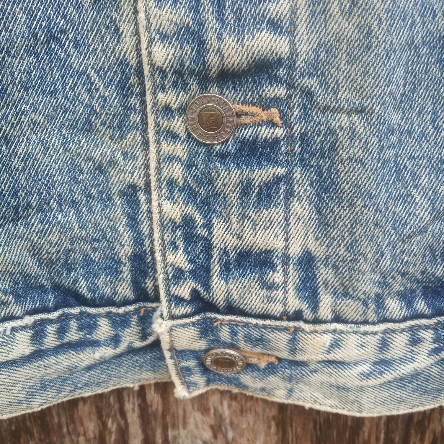 Vintage Big John Denim Jeans Trucker Jacket Acid Wash Jeans Jacket