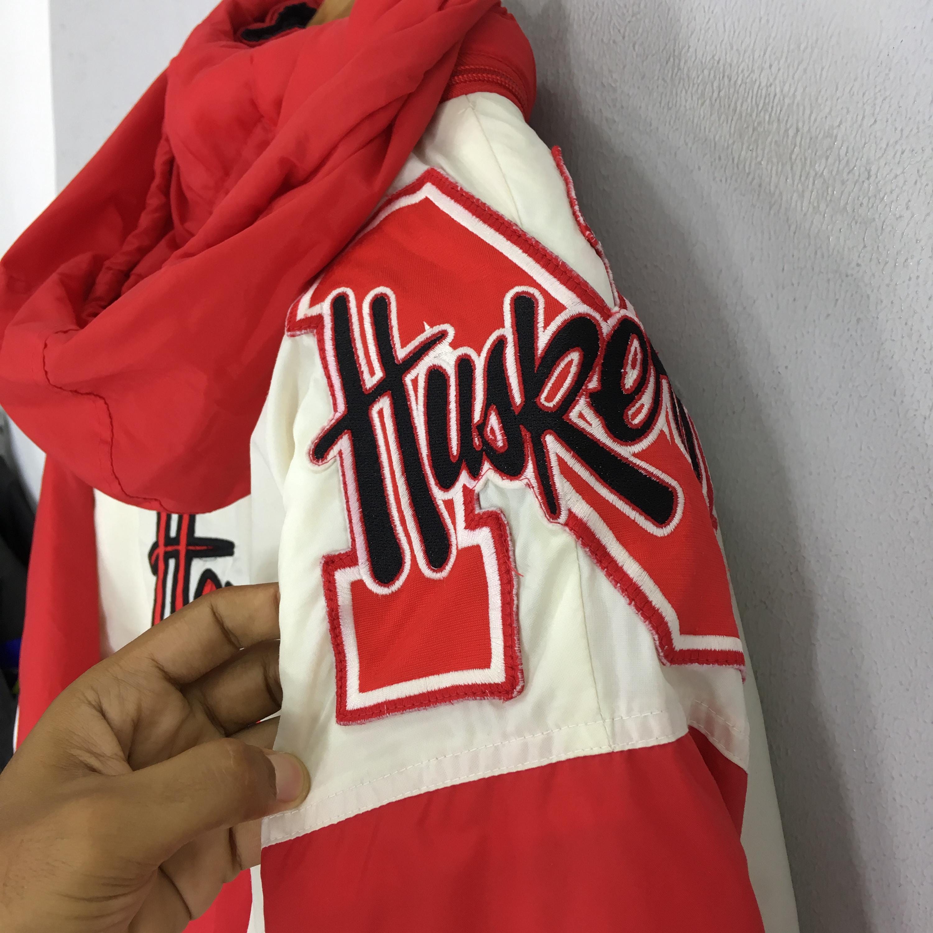 Vintage 90s Nebraska Huskers Ncaa Red Jacket Large Nebraska 