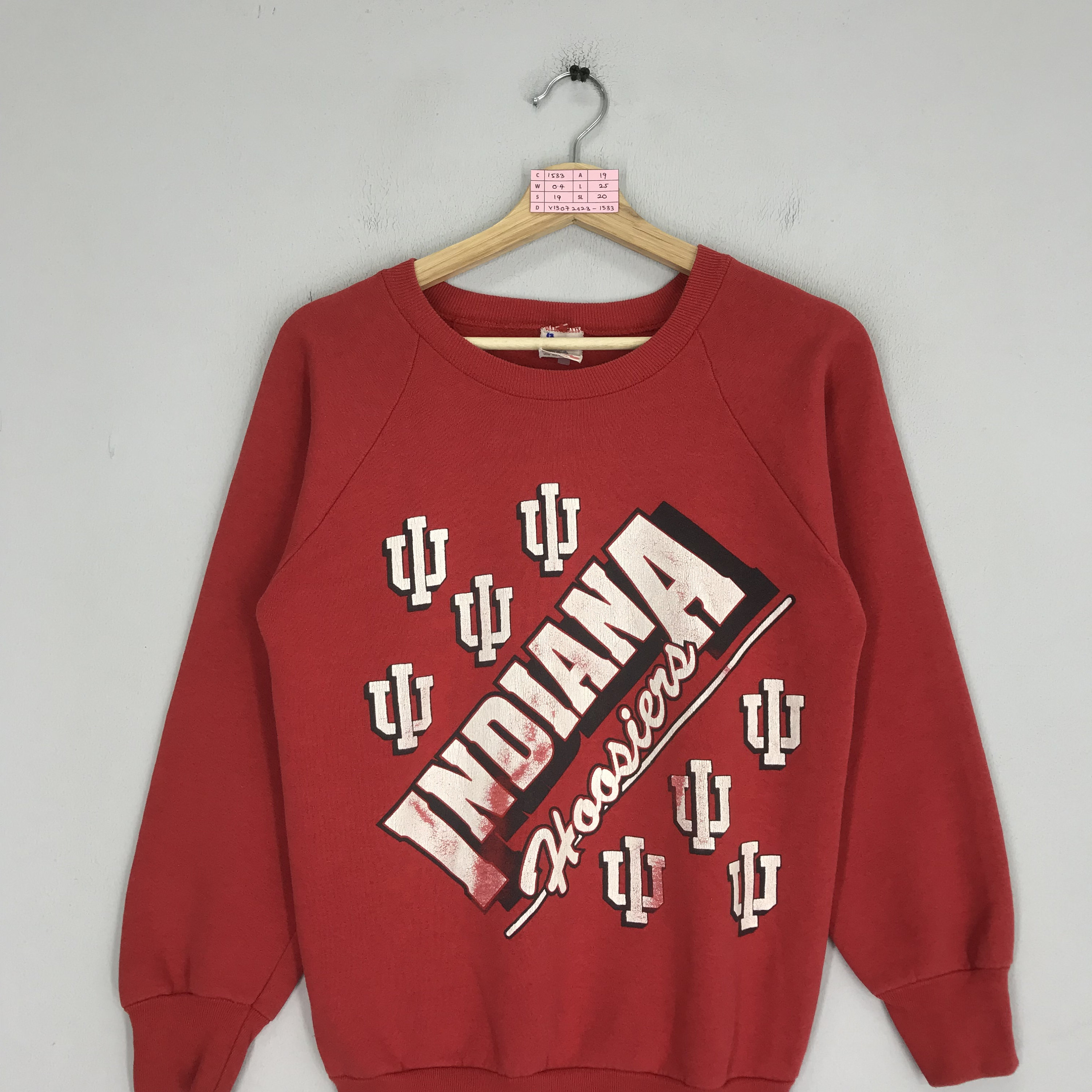 Sweat à Capuche Vintage Indiana Hoosiers NCAA – Années 90 – Rouge – Taille Jeune