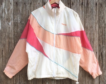 Rare!! Vintage Reebok Windbreaker Jacket Multicolour style nice design Medium size