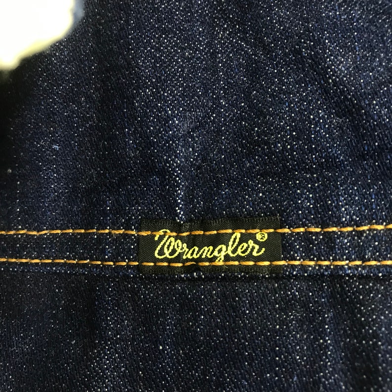 Vintage Wrangler Wrange Blue Chore Denim Jeans Jas Denim Jas Sherpa Voering Wrangler Jeans Werkkleding Jas Knopen Maat M afbeelding 7