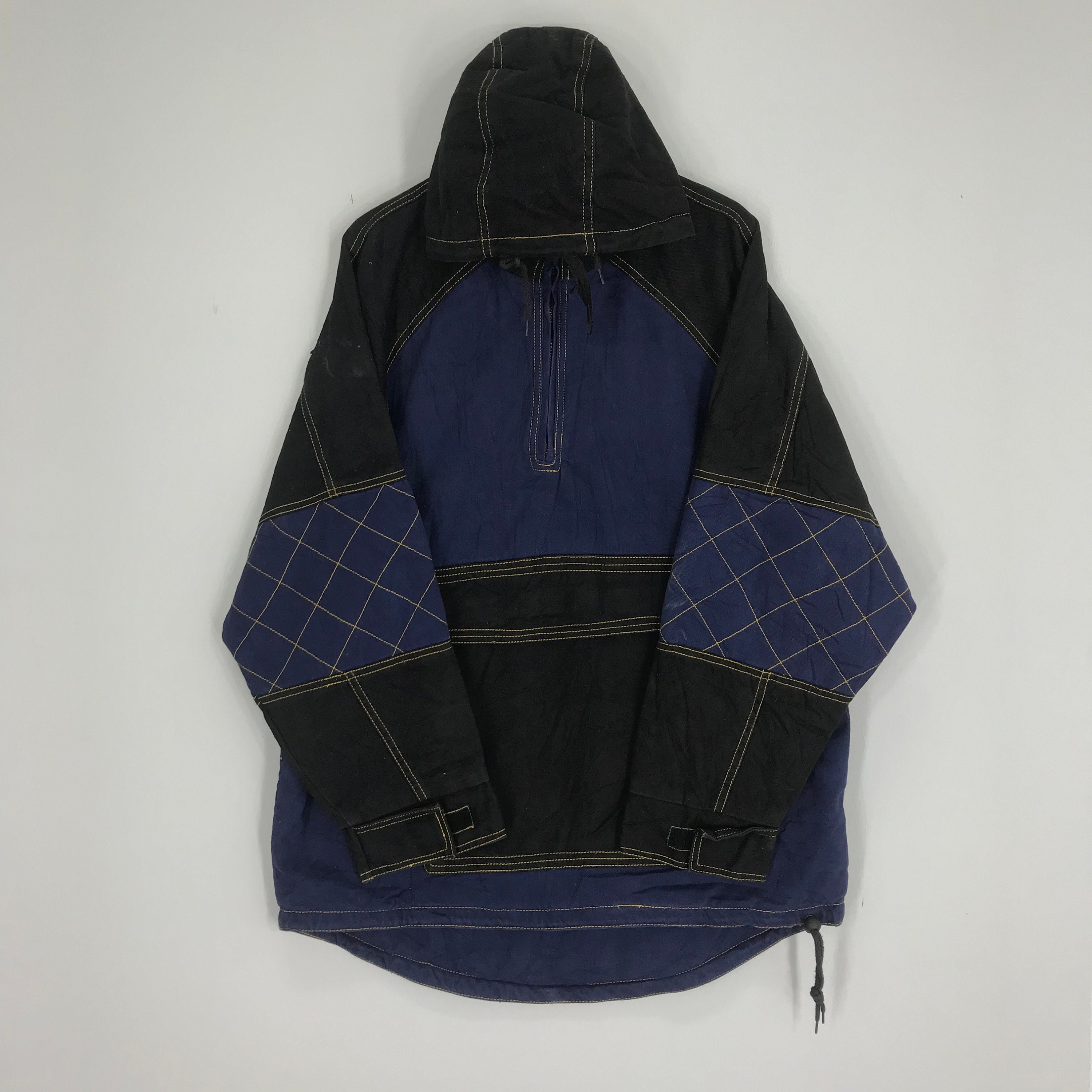 【DISCERNMENT】Elder Washed Denim Hood Anorak Rare!! JAMI ISLAND Anorak Style Denim Jeans Jacket Half