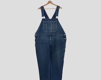 Vintage 90s Big Smith Denim Indigo Blue Jeans Overalls Big Smith American Denim Workwear Utility Overalls Work Denim Jeans Coveralls Size XL